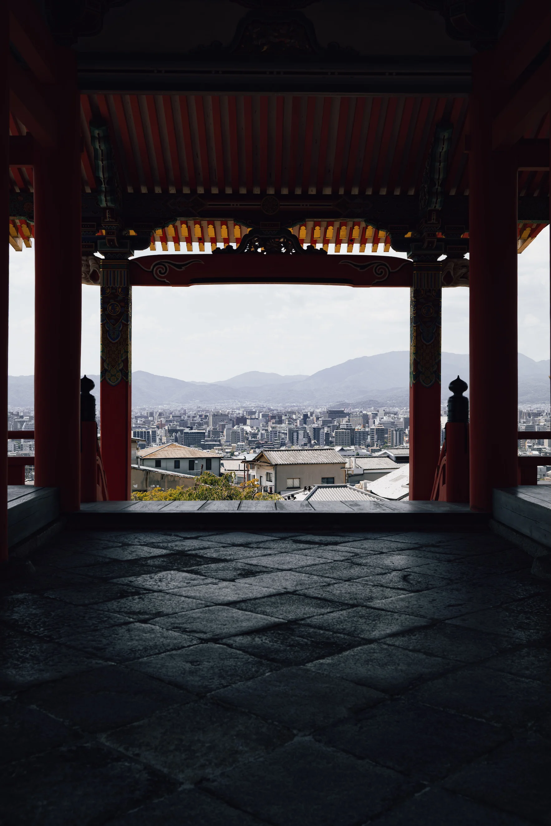 Kyoto travel photograph with layered architecture